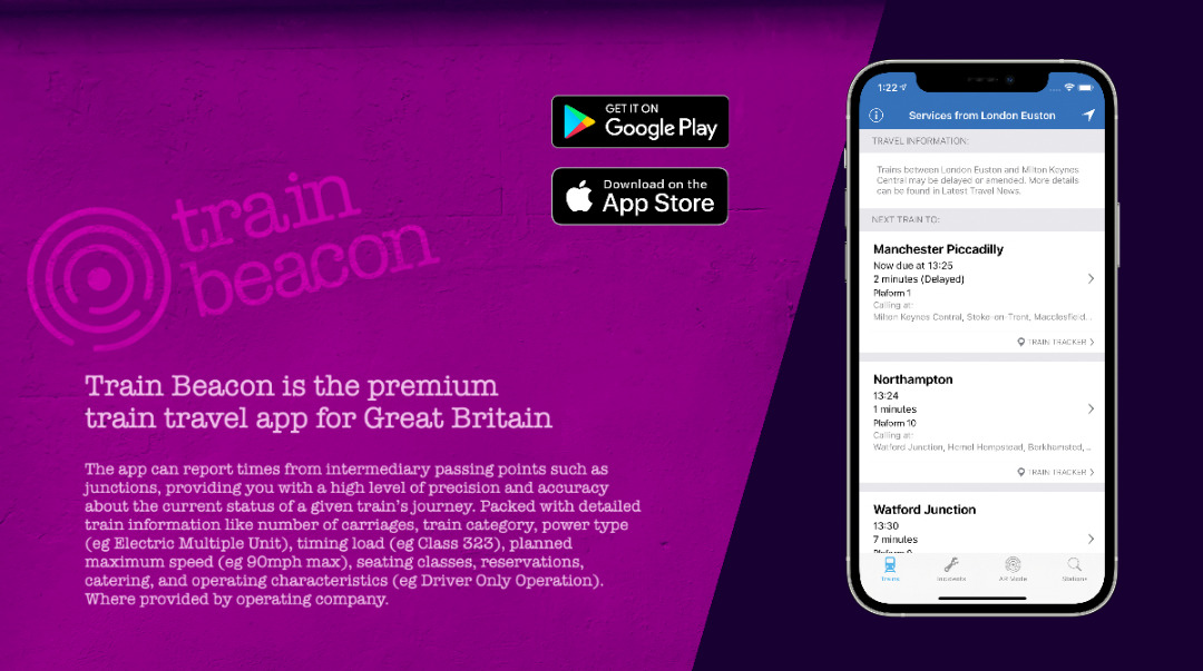 Train Beacon on Train Siding: Train Beacon is the premier train travel app in Great Britain. https://www.trainbeacon.co.uk/app.html