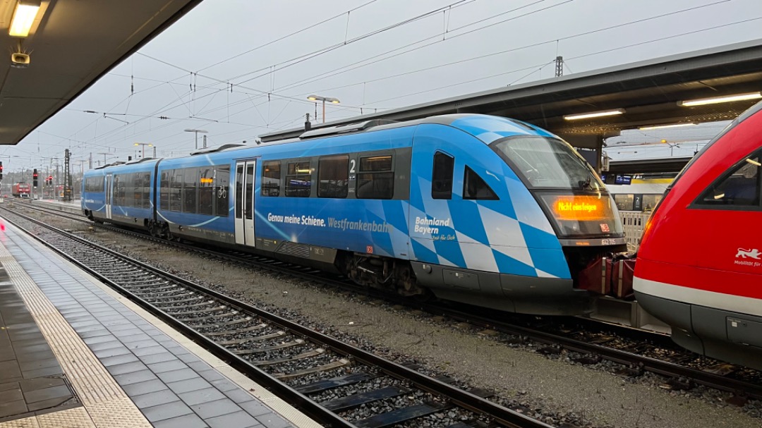 Martin on Train Siding: Bahnland Bayern German DMU Class 642 from Westfrankenbahn (a DB Company) in Heilbronn Hbf #br642 #trainspotting #diesel #dmu #WFB...