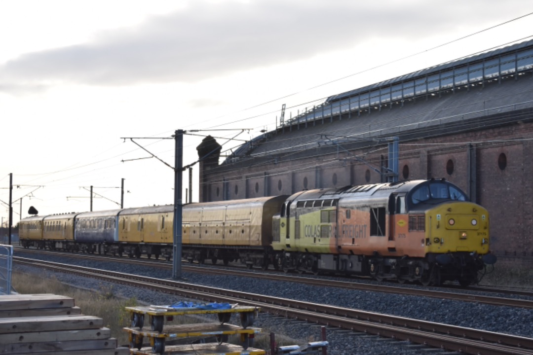 George Stephens on Train Siding: Colas Rail 37175 seen passing Darlington working 3Z37 Derby RTC - Inverness Millburn Colas Rail
