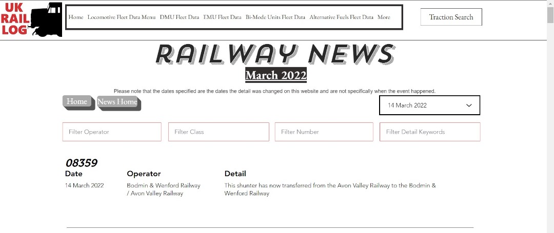 UK Rail Log on Train Siding: Today's stock update is now available in Railway News and includes the latest Class 730 to show itself, more Class 323's
being named and...