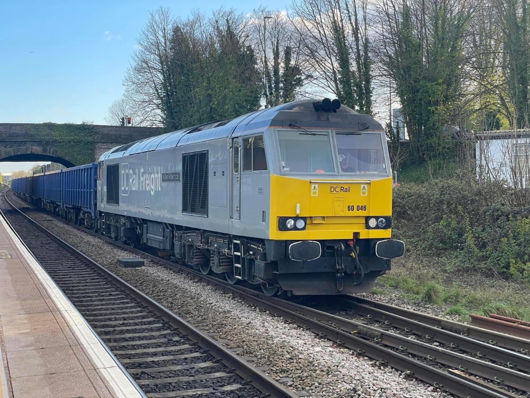 Inter City Railway Society on Train Siding: 60046 arrives at Yate Rly Station with the 6Z23 Appleford Sdgs to Tytherington.