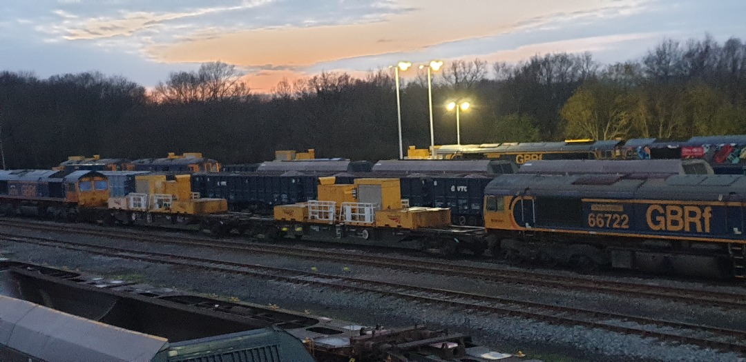 andrew1308 on Train Siding: Went out for a drive and found myself at Tonbridge West Yard.. Here we have 66718, 66714, 66722 and I can't make out the number
on the...
