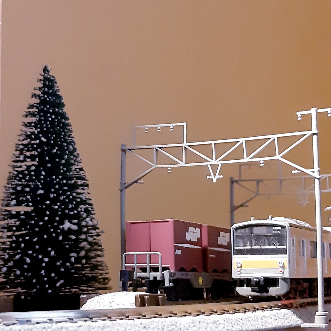 Dinosbacsi on Train Siding: Bought some small christmas trees for my trains. Cheap way to get into the festive spirit, lol
