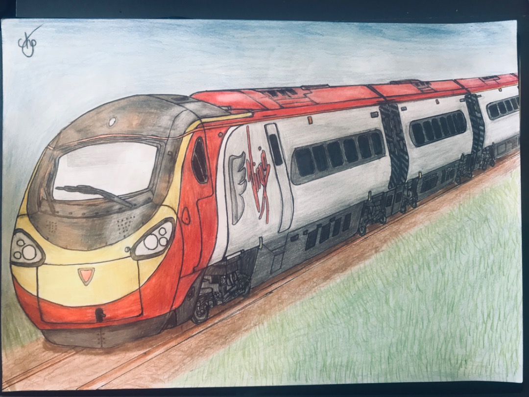 Eurostar_E320Drawings on Train Siding: Very close to completion I'll most likely have it completed soon. Sorry for the wait. #traindrawings
