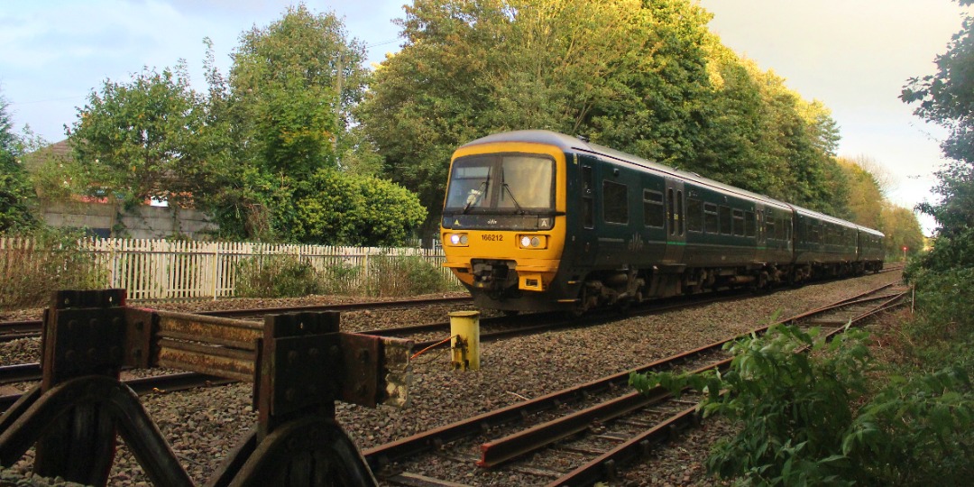 Jamie Armstrong on Train Siding: GWR 166212 Seen along way from home passing the foot crossing at Megaloughton Lane, Spondon, Derby working 5Q23 1108 St Philips
Mrsh H...