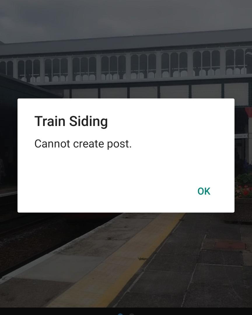 TrainGuy2008 🏴󠁧󠁢󠁷󠁬󠁳󠁿 on Train Siding: Anyone else getting this error messege? Trying to upload a video but it won't let me? Any ideas
as to a...