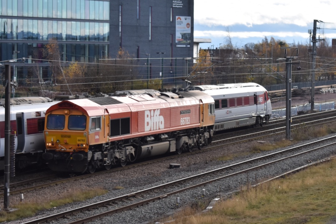 George Stephens on Train Siding: GBRf 66783 seen passing Darlington working 0S14 Doncaster Down Decoy - Millerhill Shunt & Marshalling