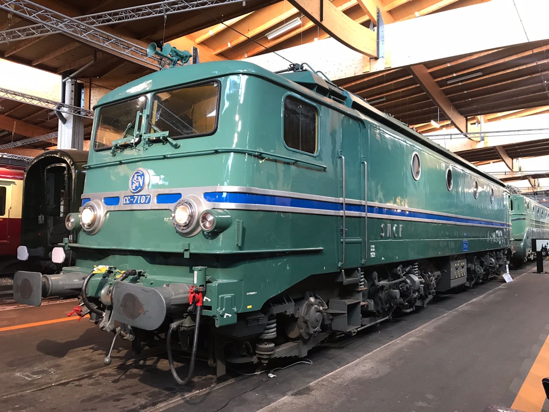 dannychops on Train Siding: #sncf #cc7100 #cc7107 #alsthom #electriclocomotive #speedrecord #museum #citédutrain #mulhouse #france