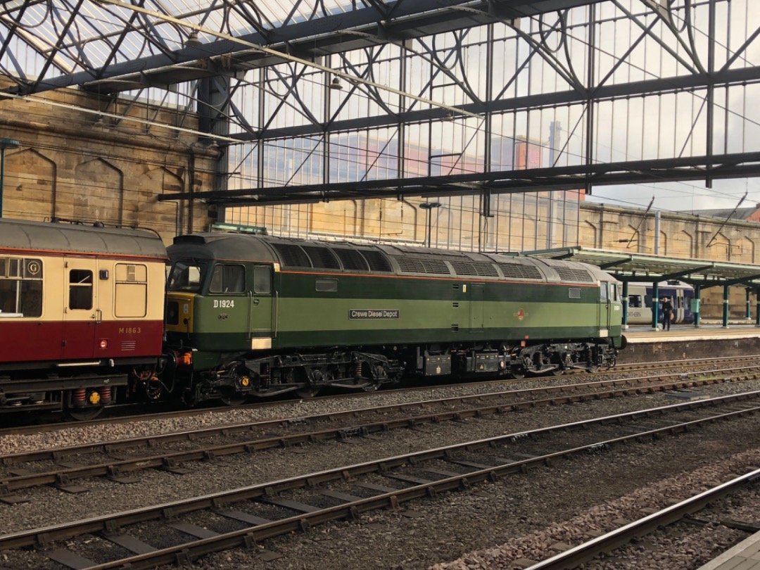 k unsworth on Train Siding: Class 47 D1924 "Crewe Diesel Depot" brings up the rear for Royal Scot at Carlisle this afternoon