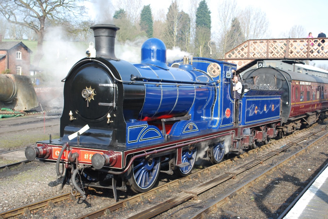 Train Siding on Train Siding: Caledonian Railway McIntosh Class 812 (LMS Class "3F") 0-6-0 No.828 (LMS No.17566; BR No.57566) in beautiful CR lined
blue livery at...