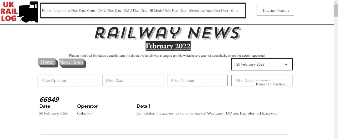 UK Rail Log on Train Siding: Today's stock update now available in Railway News and today includes the long awaited return of a Class 172, another new name
for a Class...