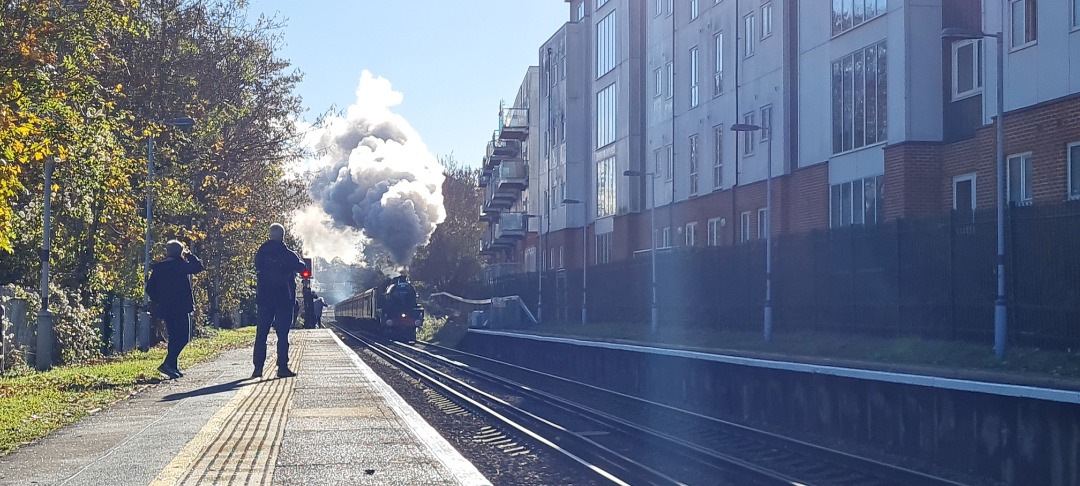 andrew1308 on Train Siding: Here are a couple of photo's taken by me on 11th November 2023. We have 45596 Bahamas passing Maidstone Barracks with The
Armistice Kentish...
