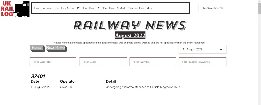 UK Rail Log on Train Siding: Todays stock update is now available in Railway News including news of a new name for a shed, just two Southern Cl.455's left
as two more...