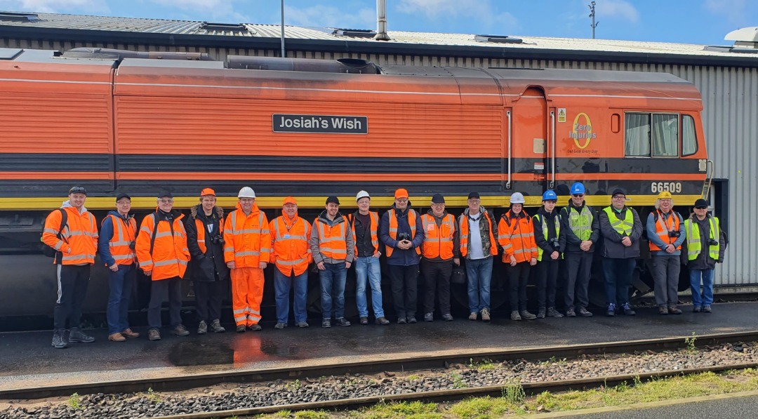 Rail Riders on Train Siding: Despite the weather, our tour around Freightliner's Leeds Midland Road depot was a great success.