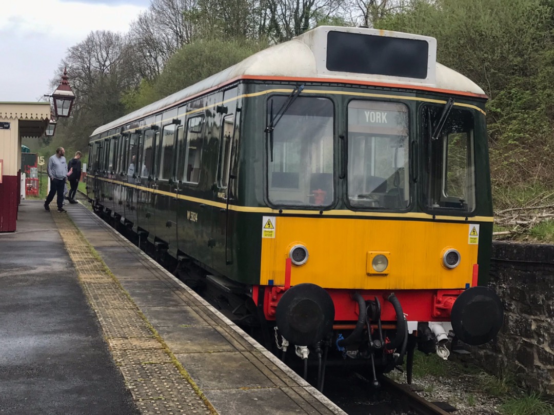 Isaac MC on Train Siding: A class 121 sits in the cold light morning rain on the Ecclesbourne Valley Railway (Wirksworth,Station) .