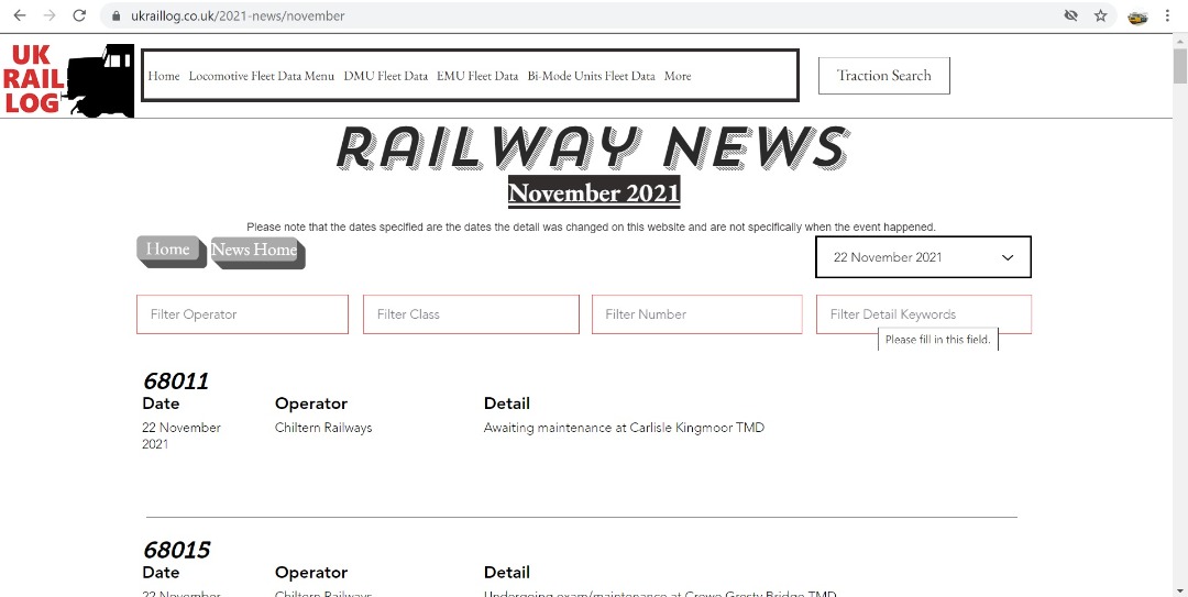 UK Rail Log on Train Siding: Tonight's stock update is now available in Railway News and tonight we have updates on the latest Class 365 to head to meet
it's maker as...