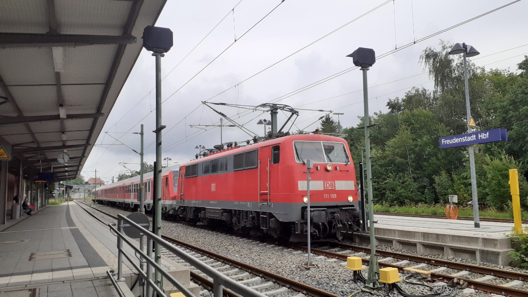 Emily on Train Siding: 111 189 arrived at Freudenstadt Hbf from Ludwigshafen (Rh) Hbf on RE 7 (18769) 'Radexpress Murgtäler'