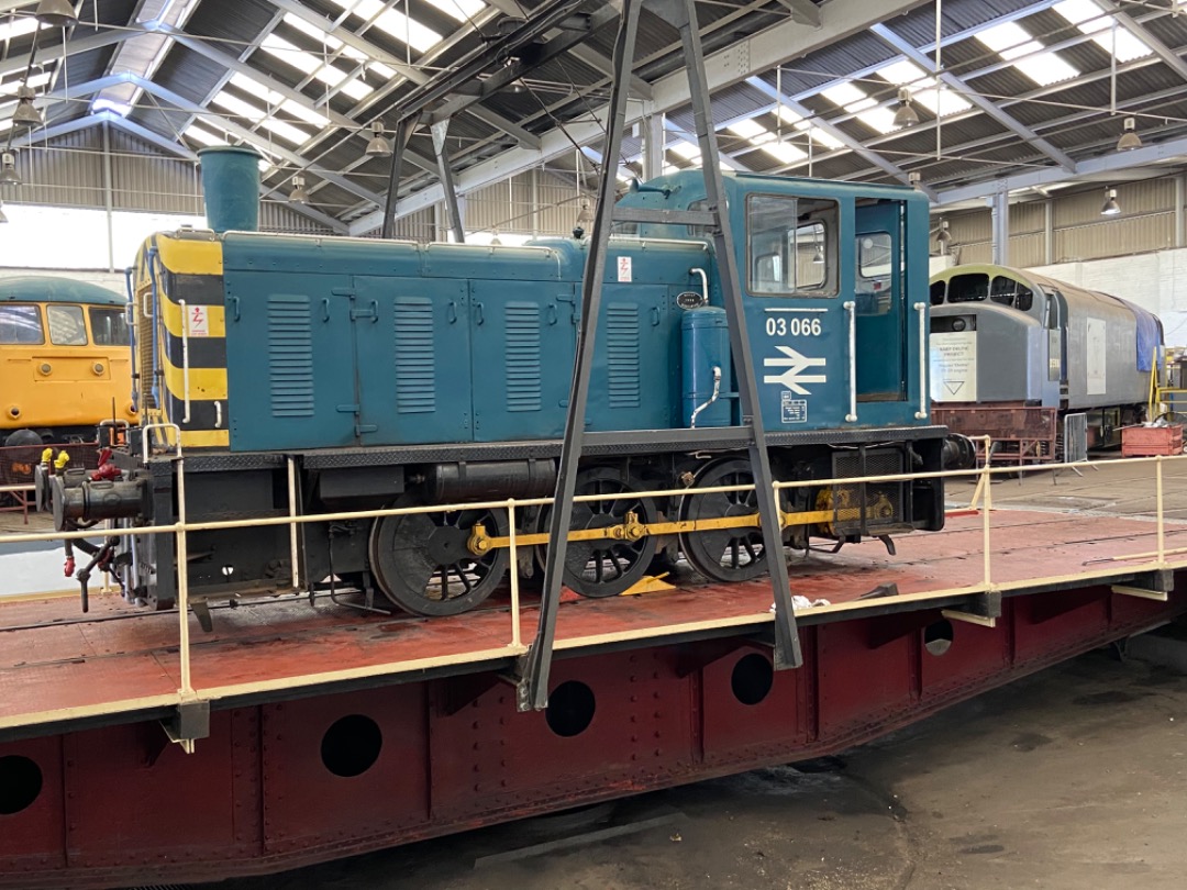 Diesel Shunter on Train Siding: Shunters galore at Barrow Hill Roundhouse; a bit of tractor p0rn; and a sit in the 95% restored cab of a Deltic - I have gone to
heaven