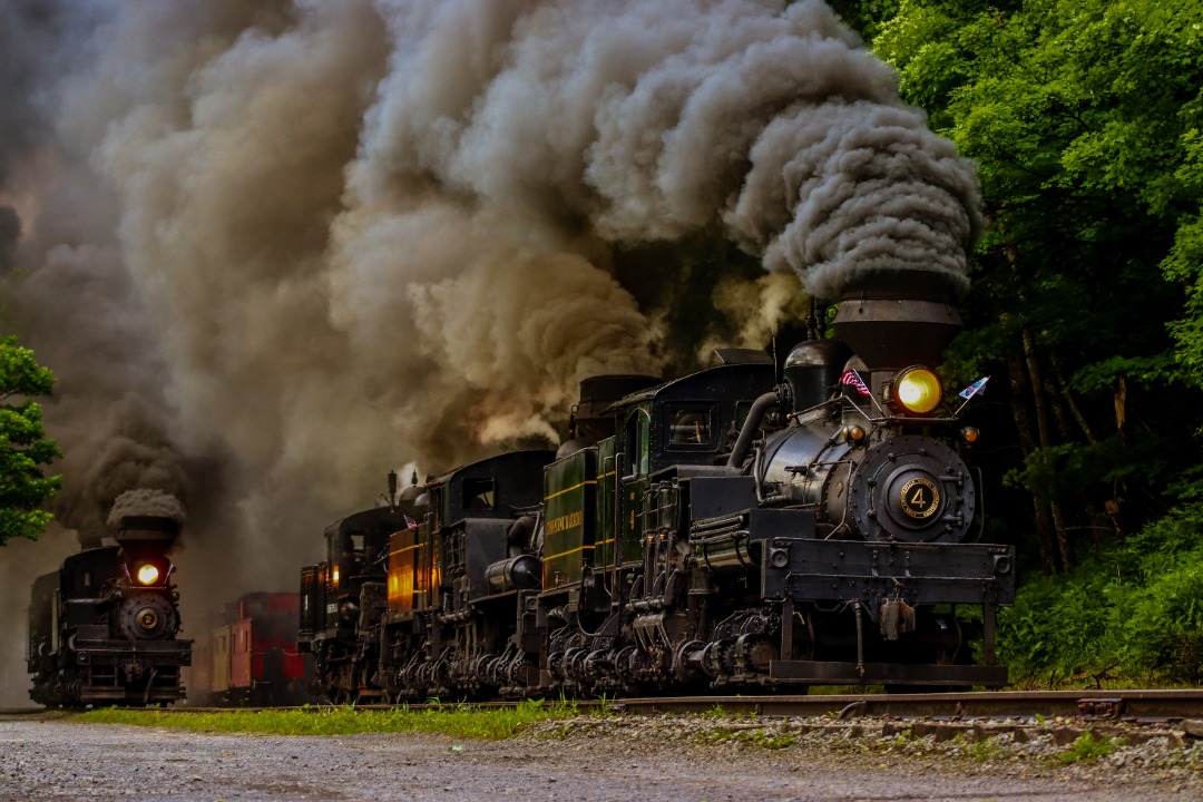 Cass Scenic Productions on Train Siding: "A Parade of Steam" Taken on June 18th of 2022 Shay 4, 5, 11, 2 and Climax 9 put on a show for over 2000
people who came to...