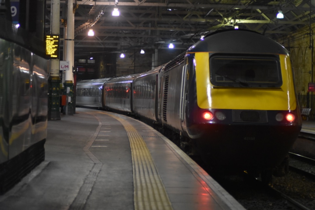 George Stephens on Train Siding: Scotrail HST at Edinburgh Waverley around 5pm this afternoon (43151 + 43028 on the front)