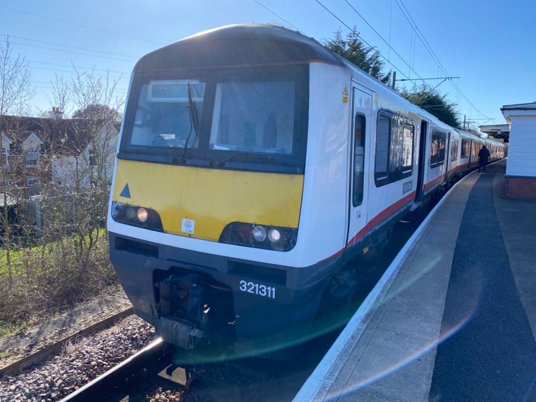 Anthony Furnival on Train Siding: 10 pictures of 321311 and 321214 in their last day of service on the Walton-on-the-Naze branch on 03/04/23