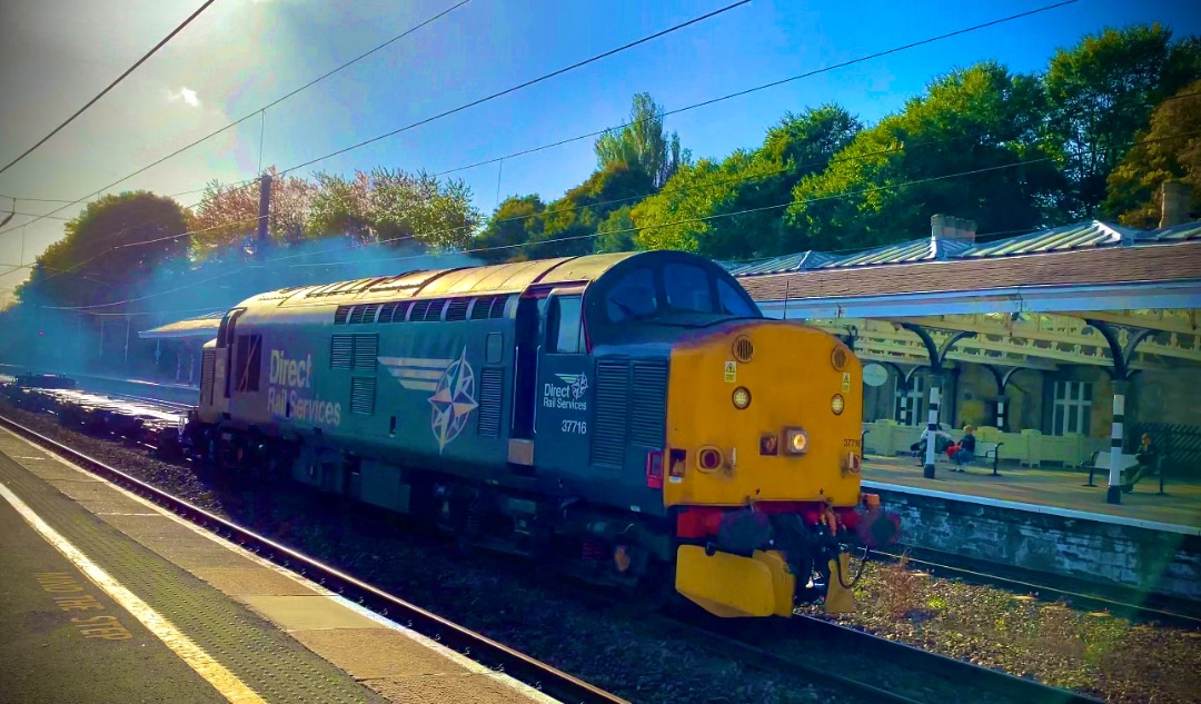 Rowan on Train Siding: #37716 thrashes past Durham working 4Z22 from Doncaster West Yard - Motherwell TMD (DRS). 10/10/22. (First picture is low quality because
I had...