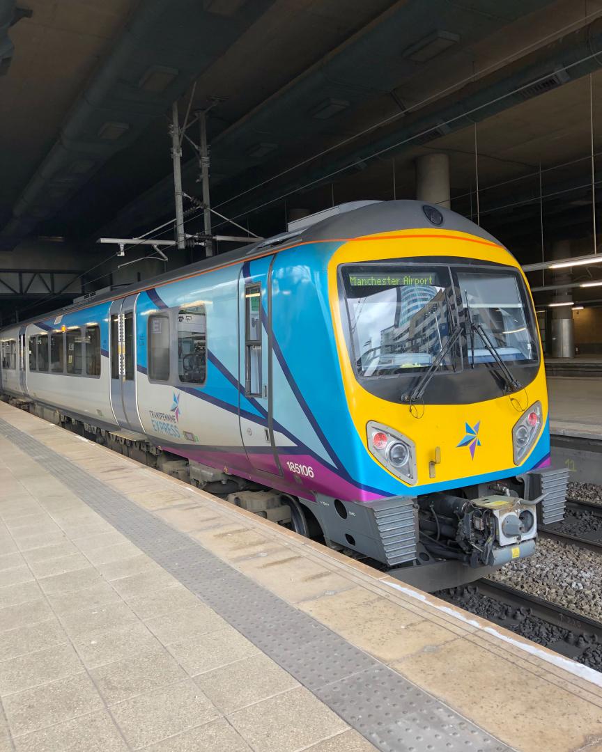k unsworth on Train Siding: Transpennine Express Class 185 -185106 stands at Manchester Victoria with the 12:39 Redcar Central - Manchester Airport service
yesterday