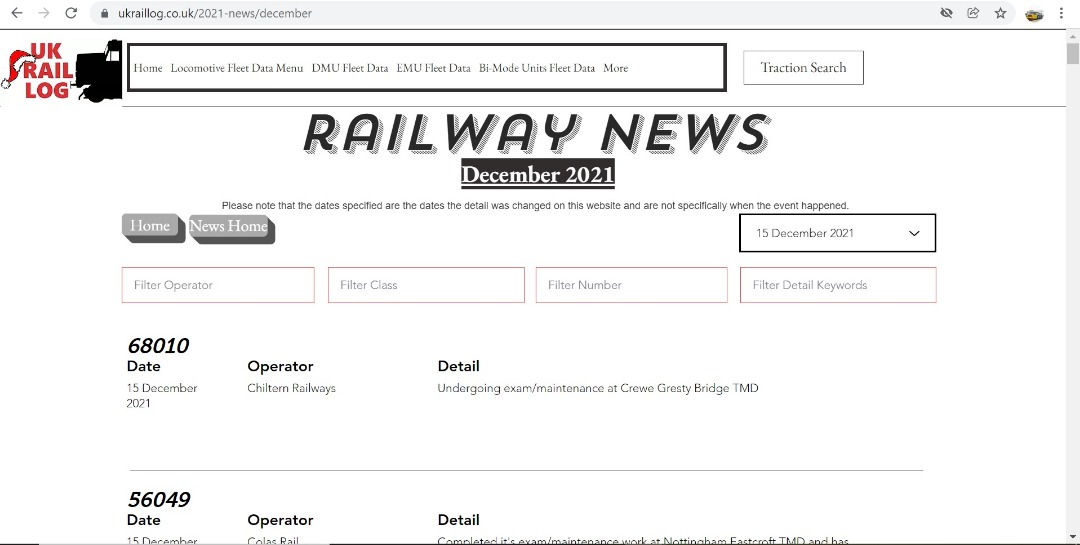 UK Rail Log on Train Siding: Tonight's stock update is now available in Railway News & includes news of the first Cl. 455's to store, more Cl.
321's heading out of...