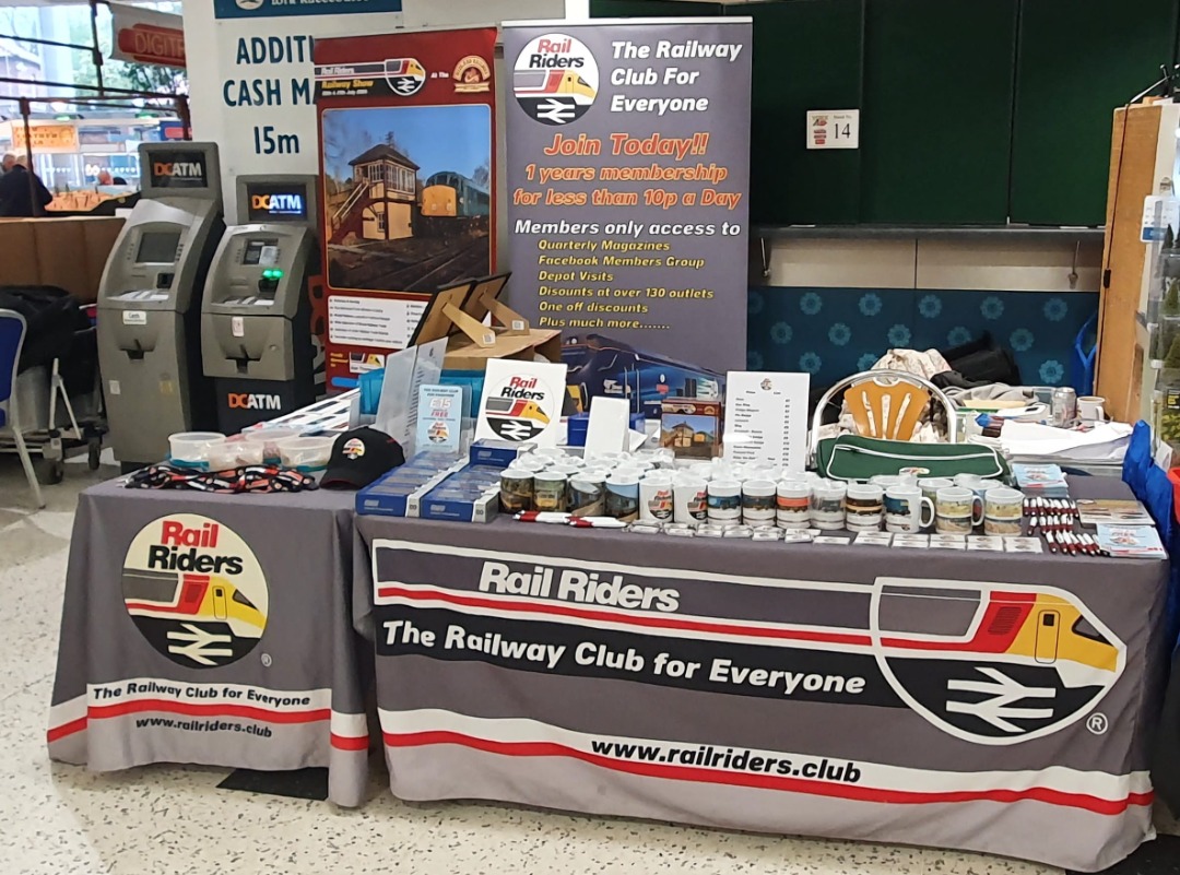 Rail Riders on Train Siding: Ready for the last day at the York Model Railway Show at York Racecourse. We are on the ground floor next to the cash machines.