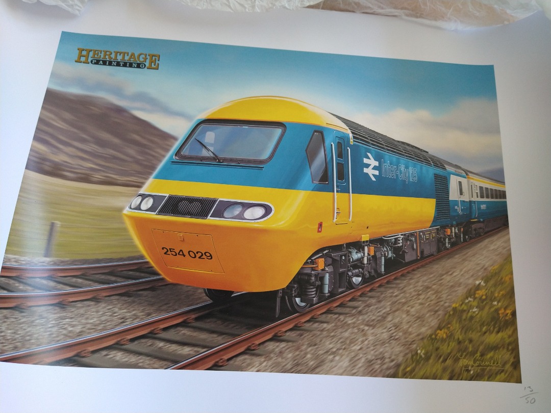 kennystu on Train Siding: Print from Heritage Painting of Tom Connell HST drawing arrived today. Looks great! #train #hst #art