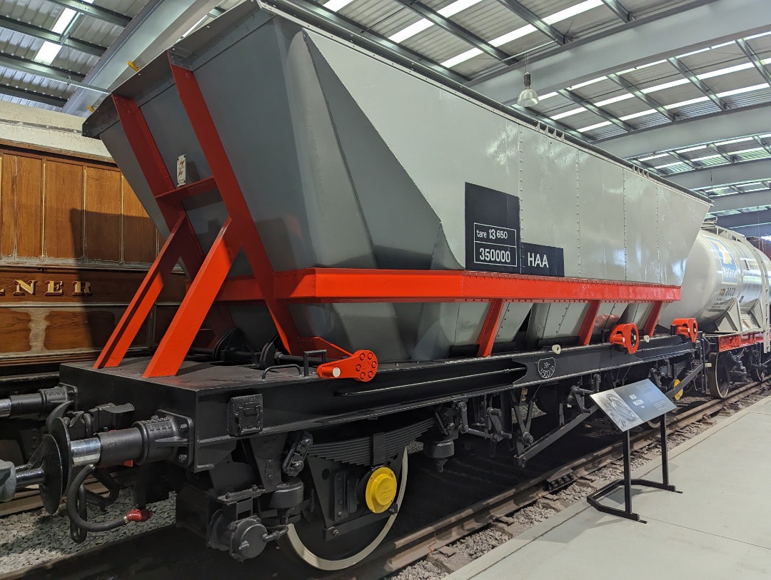William Snook on Train Siding: 350000 the first of two HAA prototypes built at Darlington Works. It's believed that the two wagons were outshopped painted
instead of...