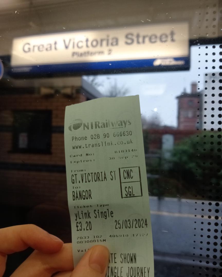 Wakeful on Train Siding: On a Class 3000, about to depart Belfast's Great Victoria Street station for one of the final times - it's due to close early
May.