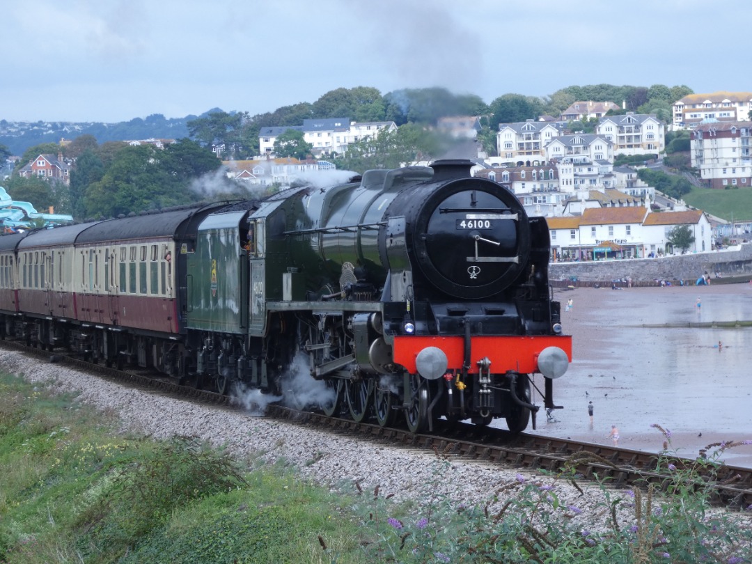 Jacobs Train Videos on Train Siding: Steam loco #46100 'Royal Scot' is seen powering up Goodrington bank working a railtour from Bedford to Kingswear