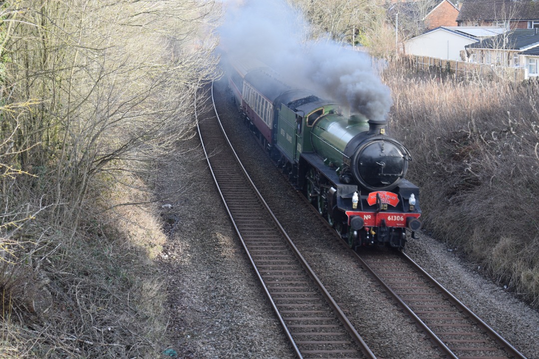 Hardley Distant on Train Siding: CURRENT: 61306 'Mayflower' (Front - 1st Photo) and 37688 'Great Rocks' (Rear - 2nd Photo) pass Rhosymedre
near Ruabon today on the...
