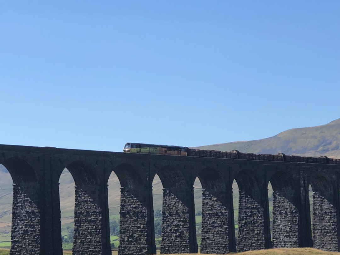 k unsworth on Train Siding: Unidentified class 70 crosses Ribblehead Viaduct this afternoon with the Carlisle-Chirk logs. Photographed during the highly
recommended...