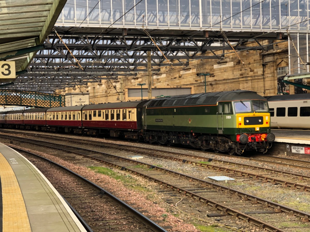 k unsworth on Train Siding: Class 47 D1924 "Crewe Diesel Depot" brings up the rear for Royal Scot at Carlisle this afternoon