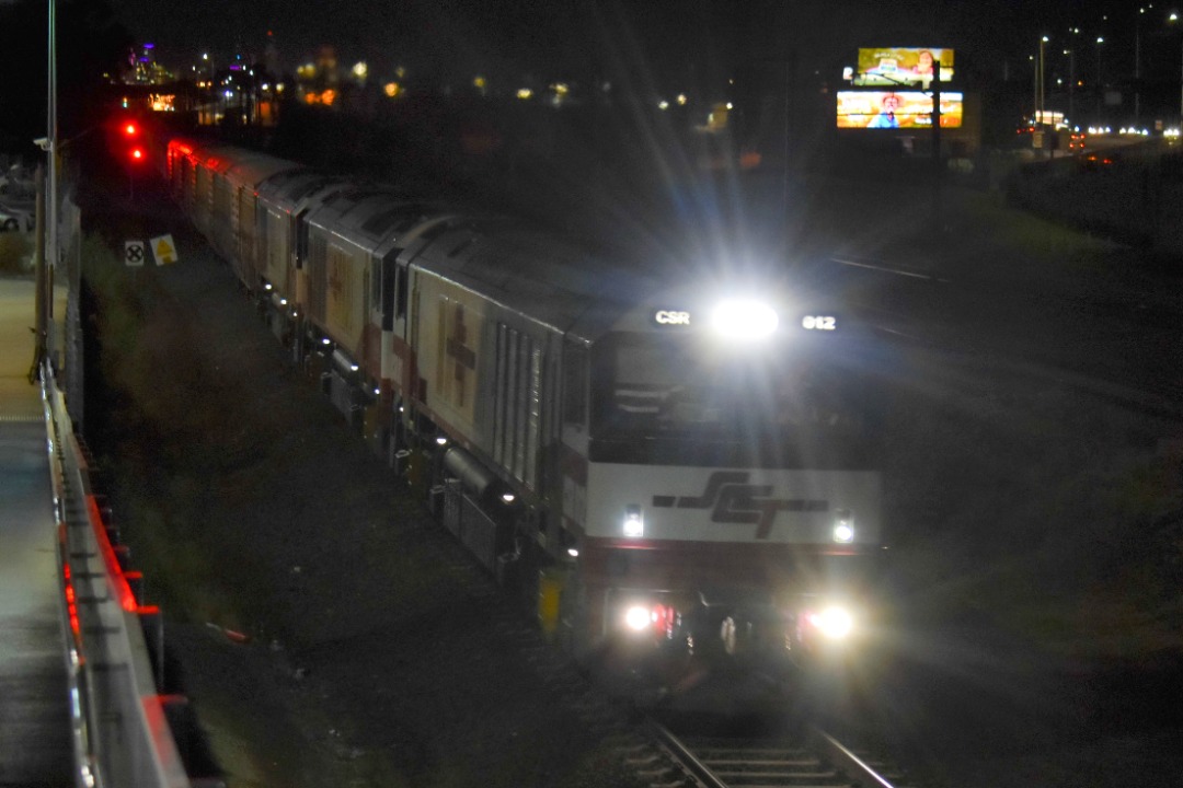 Shawn Stutsel on Train Siding: SCT's CSR012, CSR003 and CSR009 trundles through Williams Landing, Melbourne with 6MP9, Intermodal Service bound for Perth,
Western...