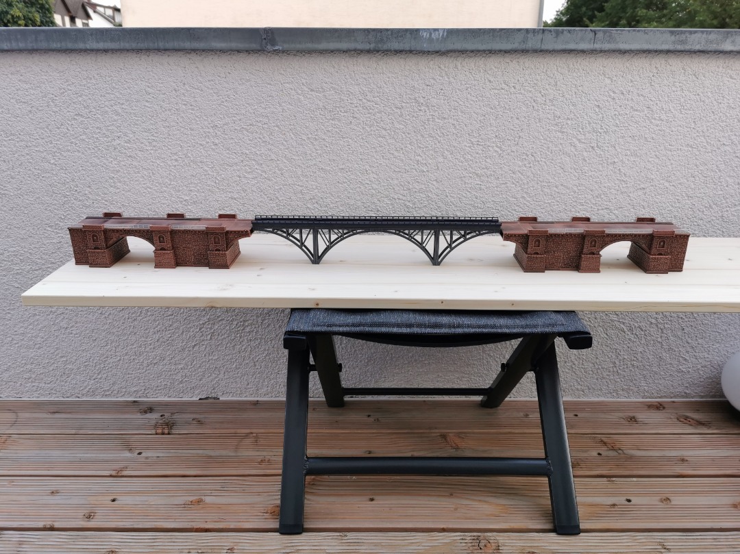 ping941 on Train Siding: So, the bridge is ready... 97cm long... Now I have to wait for my wife: she has some special ideas for the landscape....
