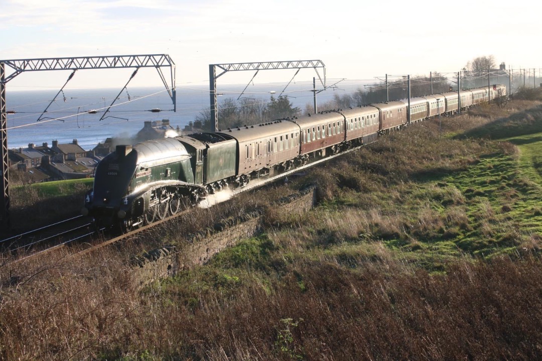 Inter City Railway Society on Train Siding: A4 Pacific No. 60009 Union Of South Africa seen passing Spittal to the south of
