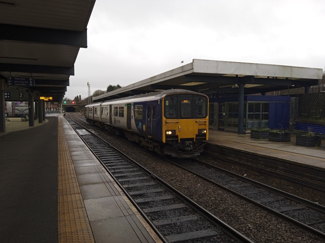 Whistlestopper on Train Siding: Northern class 150/1 No. #150144 calling at Blackburn yesterday working 2J29 1022 Clitheroe to Bolton.