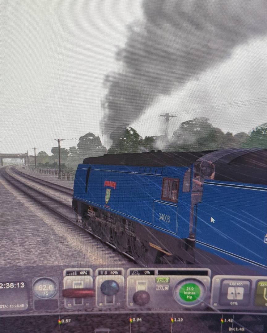 rx2vaper on Train Siding: #game #steam locomotive 34005 Plymouth on the Paington to Kingswear line hauling a summer relief express. #trainsimulator