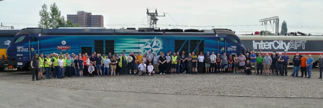Rail Riders on Train Siding: At the end of our show, it was arranged to have a group photo of all the exhibitors and stewards infront of our very on Direct
Rail...