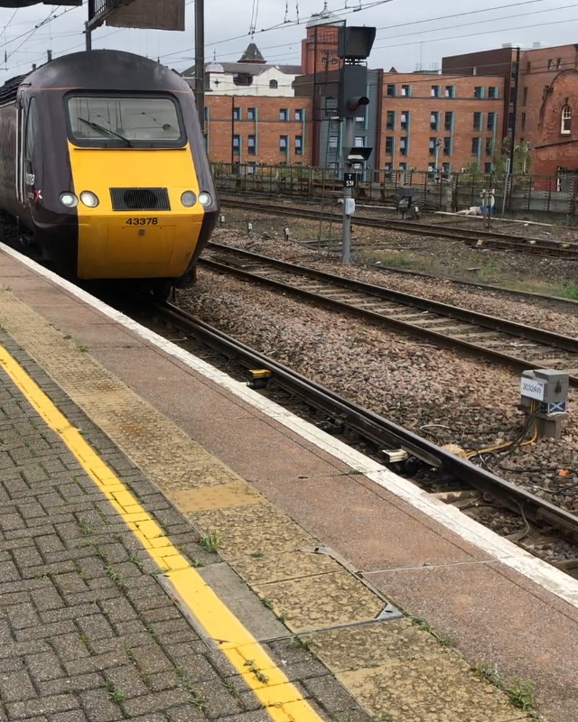 All around newcastle on Train Siding: Cross Country HST at Newcastle Cemtral Station Front DVT No 43378 Rear DVT No 43357