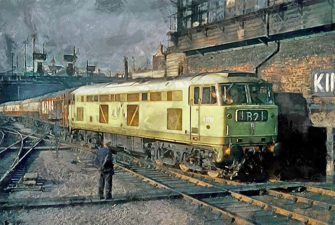 Chris van Veen on Train Siding: Atmospheric image of "Falcon" arriving at "The Cross" with the short-lived Up "Yorkshire Pullman"
in the 60's, prior to that named...