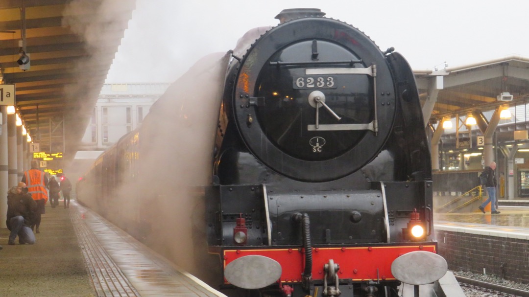 Tanza on Train Siding: LMS loco 6233 'Duchess of Sutherland' getting ready to depart Derby with The Midland Bristolian. No video because I was a twerp
and recorded in...
