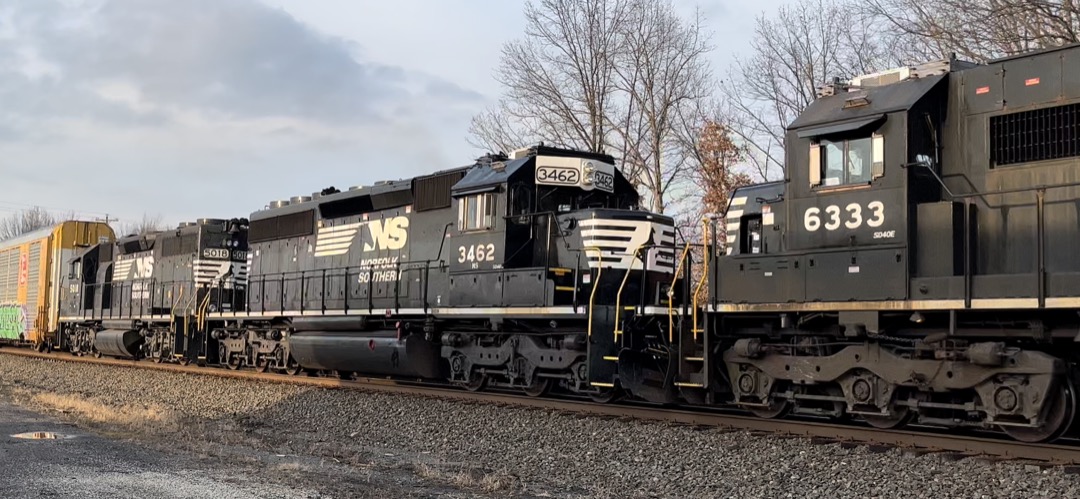 Ravenna Railfan 4070 on Train Siding: NS 10Q at Rootstown, Ohio 12/26/2021 you certainly don't get to see this kind of power lead in the mainline much
anymore!