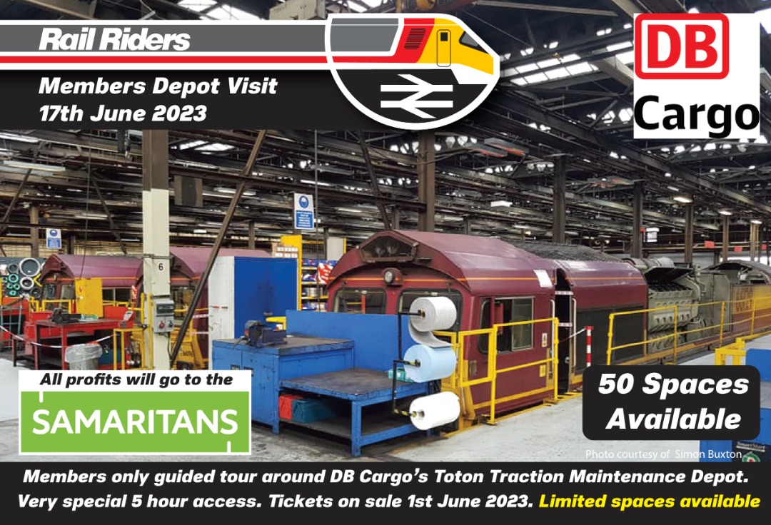 Rail Riders on Train Siding: In June we will be returning to DB Cargo UK's Toton depot for a members visit. full details are on this link...