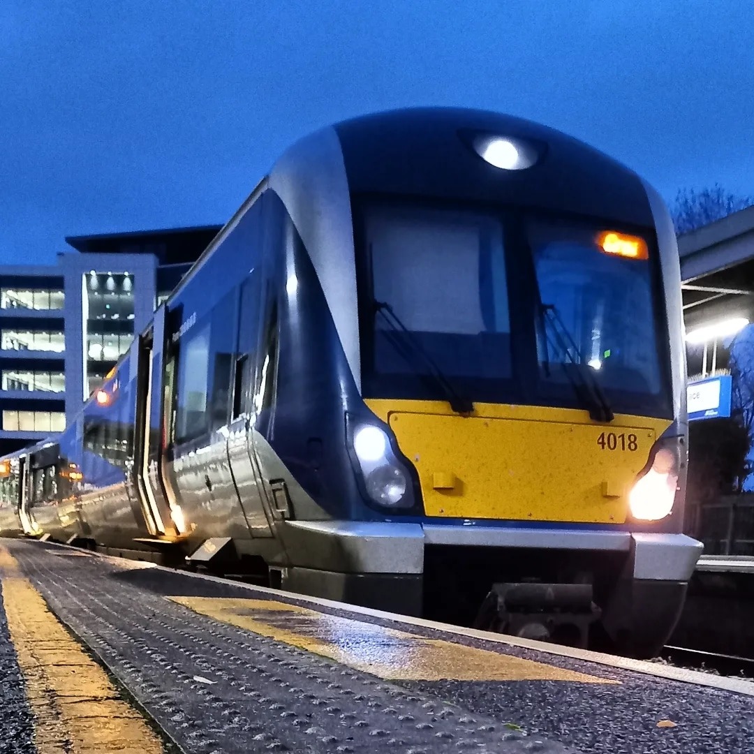 Joel on Train Siding: NI Railways 4000 Class DMU 4018 at Belfast Central/ Lanyon Place platform 3 on the 14:38 from Londonderry to Great Victoria Street
(November 2023)