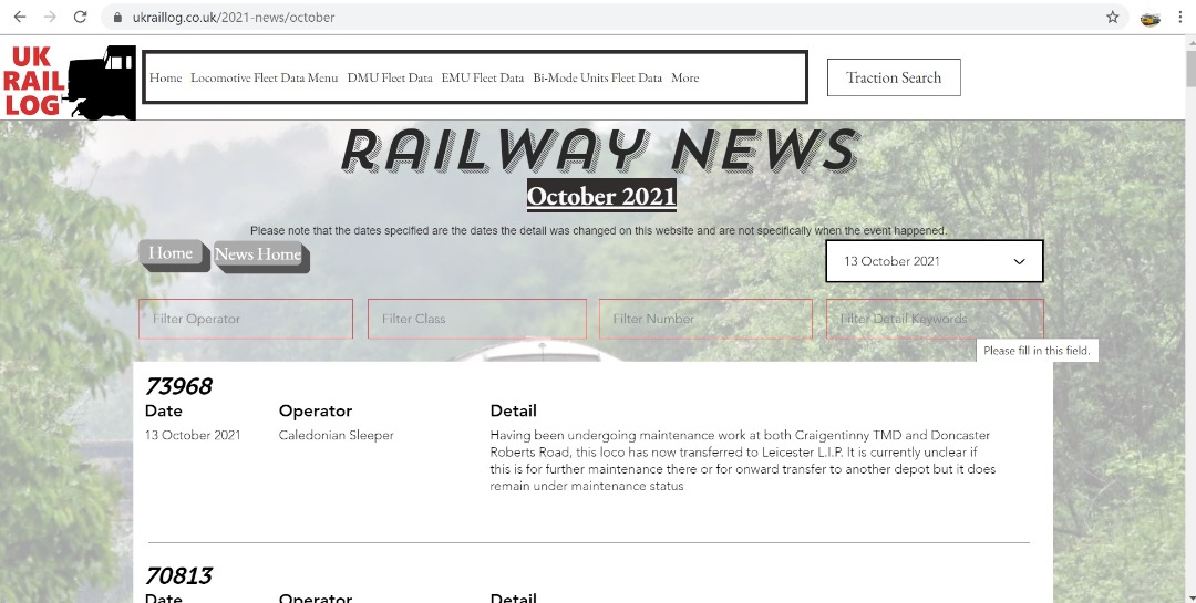 UK Rail Log on Train Siding: Today's midweek stock update is now available in Railway News & today includes news of Cl. 465's returning from
store, Cl. 365's heading...