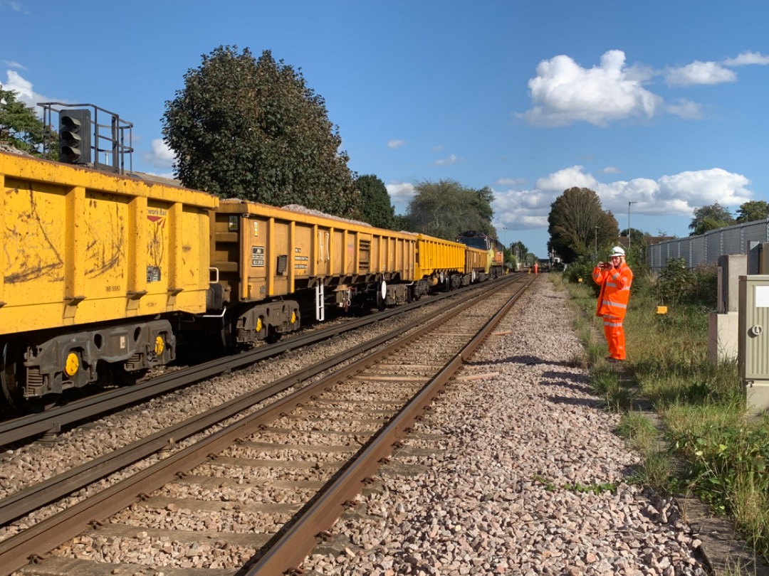 Mista Matthews on Train Siding: The rare sight of something other than a class 66... Colas 70814 heading 6C05 arrives at engineering possession at Warblington.